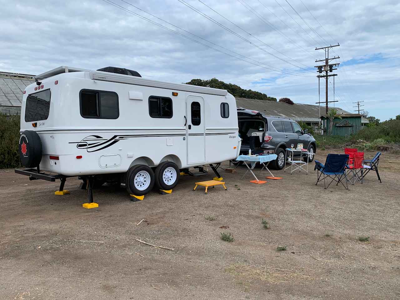 Location for RV is to the southwest of the greenhouse. 