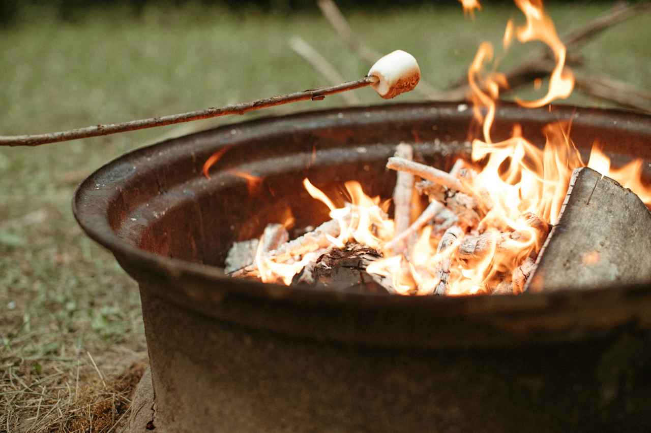 The fire pit is large enough there's no need to fight for prime marsh-mallow roasting locations.