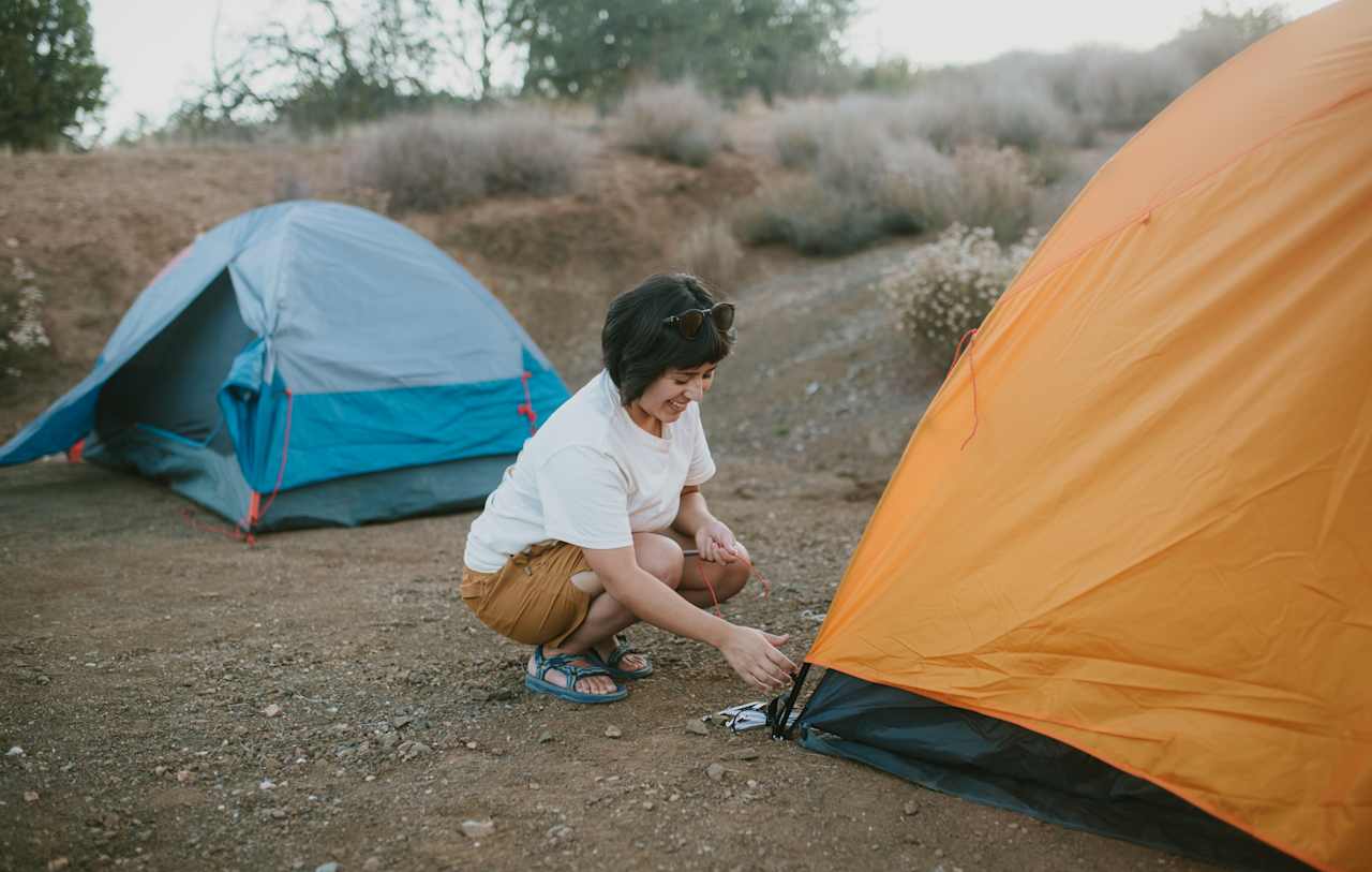 Setting up camp.