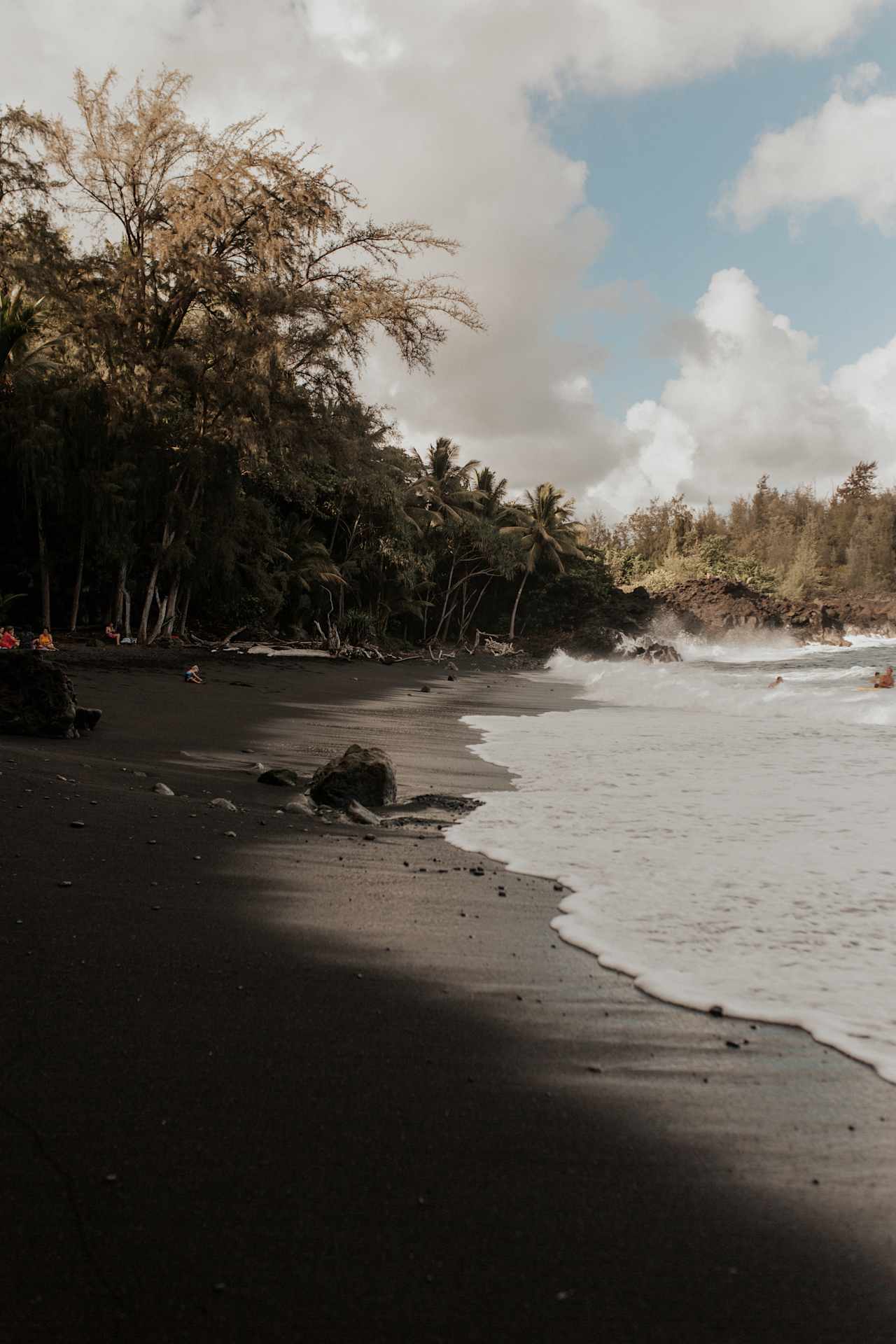 black sand beach