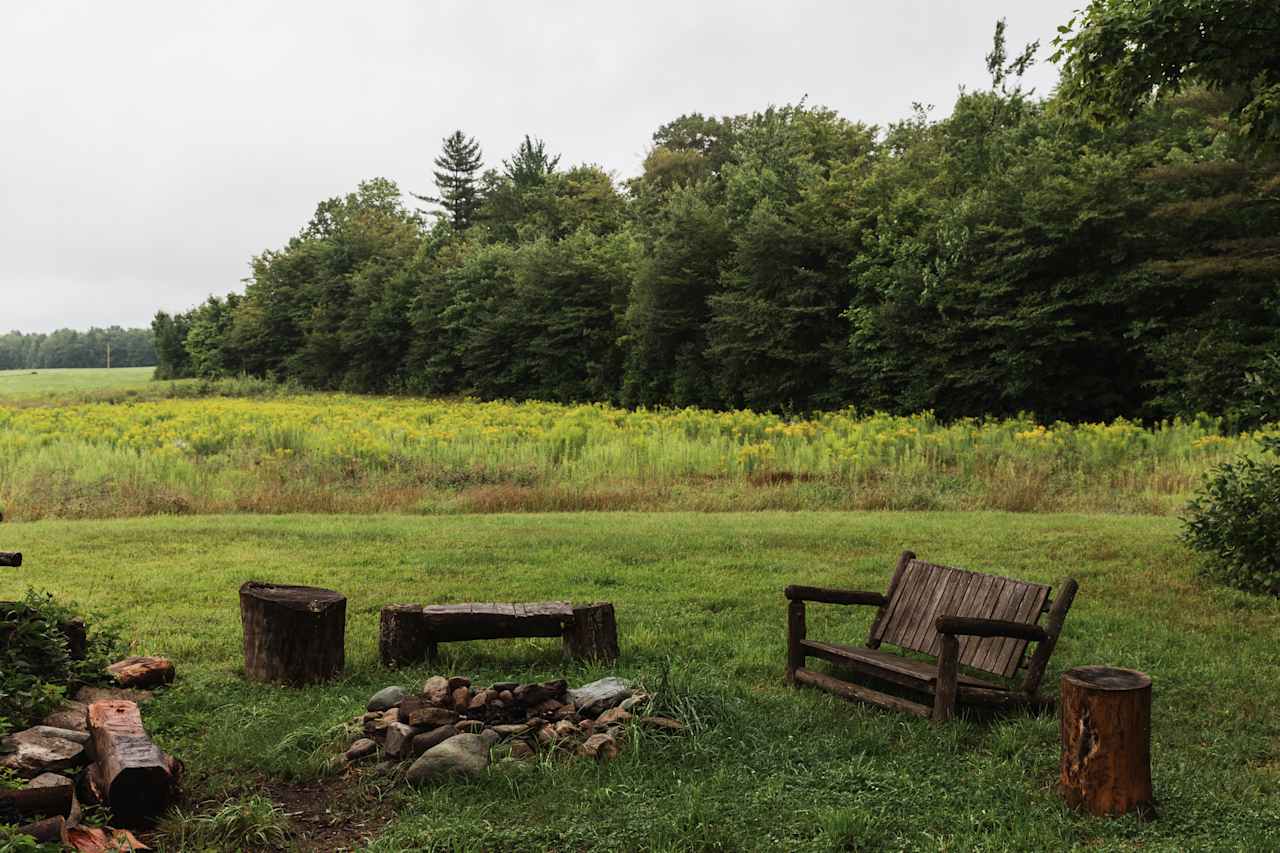 Site #3 had this cozy bench overlooking a beautiful field full of blooming goldenrod. 