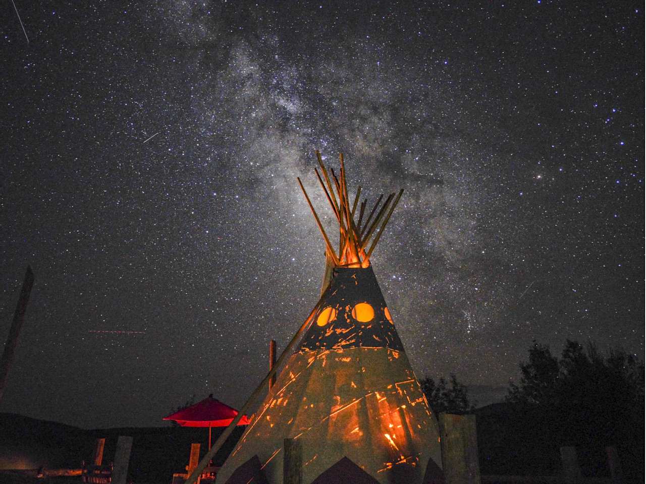 Creekside Glamping Tipis on Off-Grid, 70 Acre Working Ranch