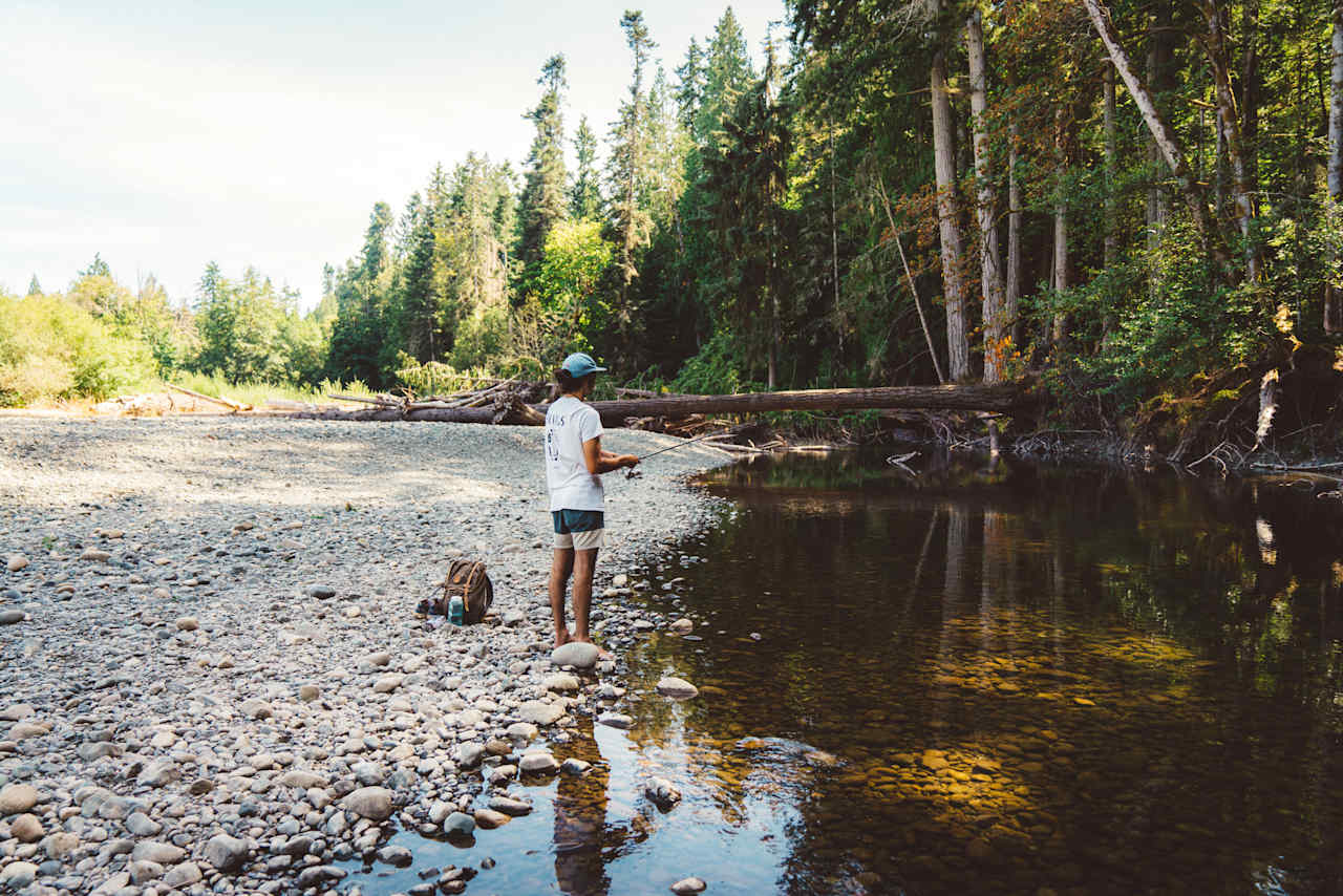 Fishing in the river.