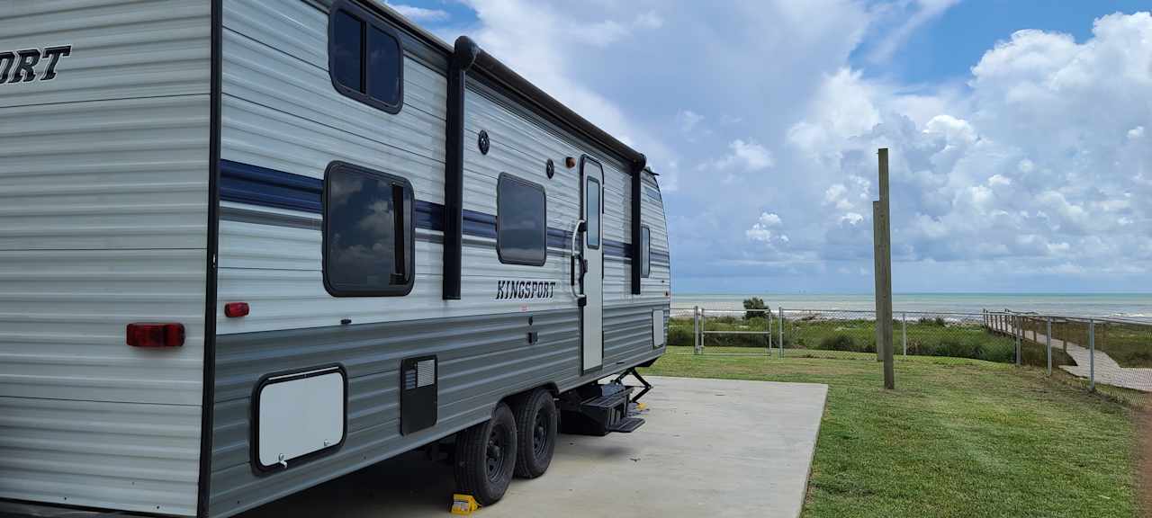 Our view from the camping slab