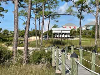 view from the dock looking at parking area