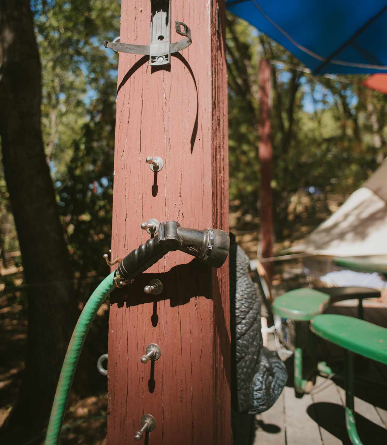 Water spigot right by the tent.