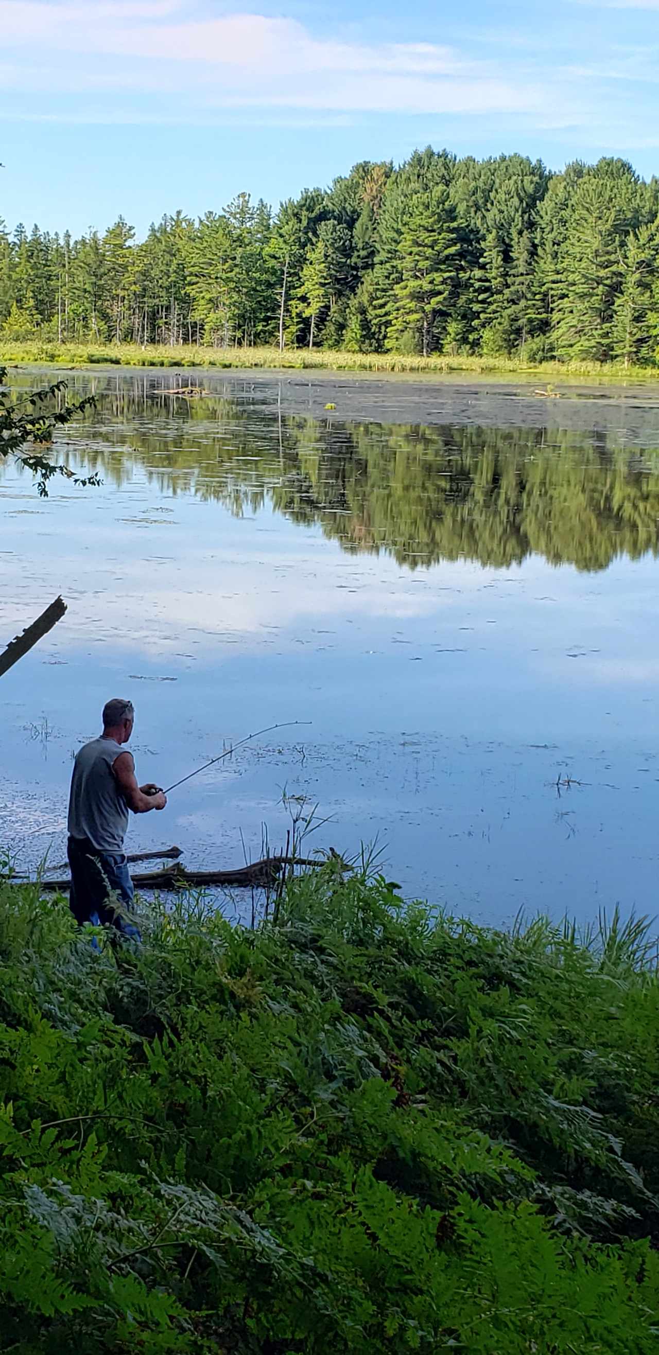 Out back...half a mile walk to the fishing and relaxing spot