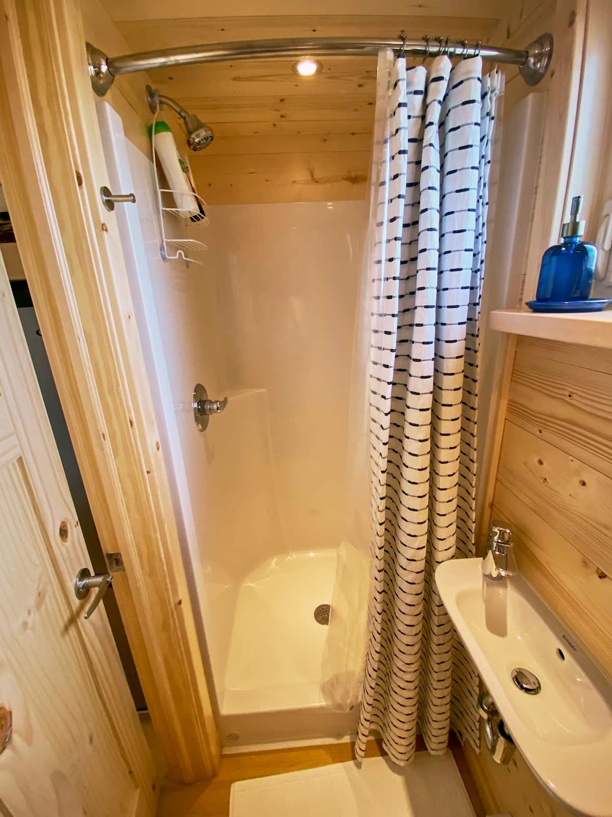 With the on demand water system you can take a nice long hot shower after a day of hiking, or skiing.