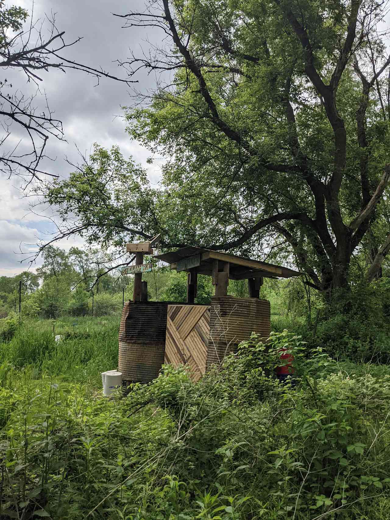 dry toilet and solar shower