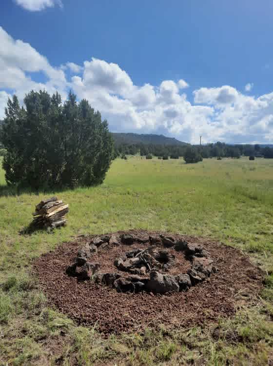 This is a look at your fire pit and view on a summer afternoon!