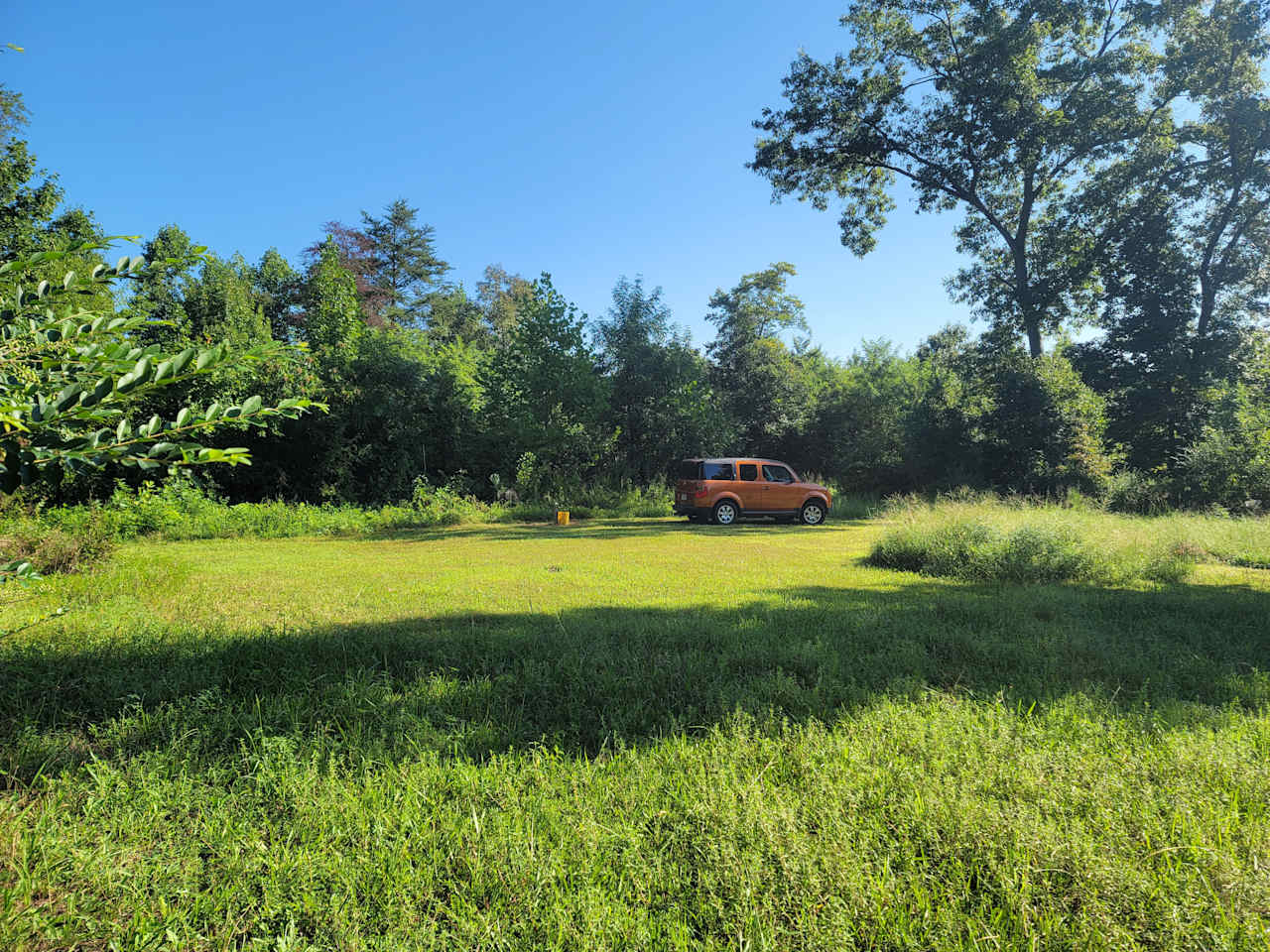 Campsite #1 with parking for small campers or off-road vehicles (otherwise gravel parking a short walk from site)