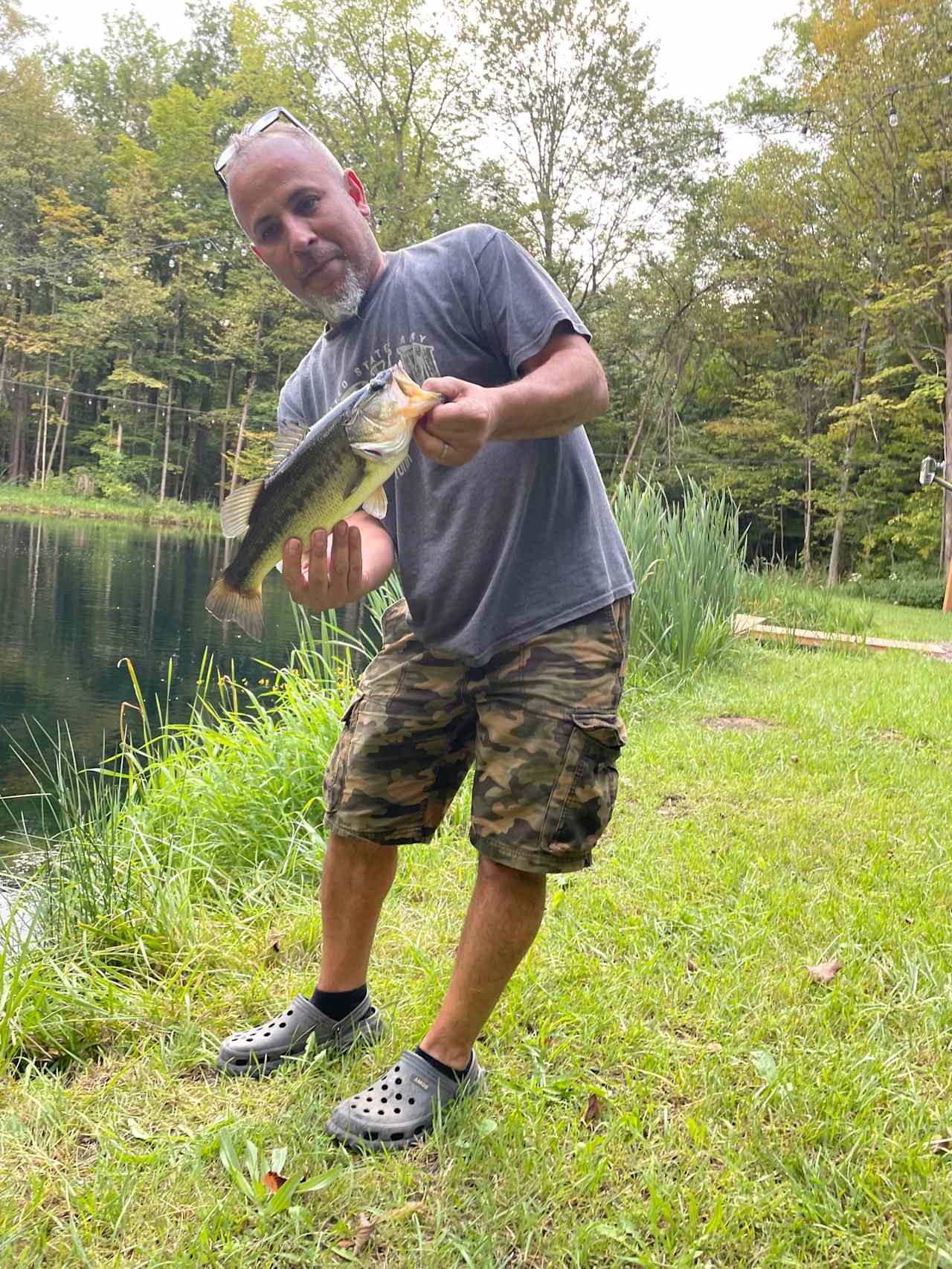 Hubby with his other bass! 