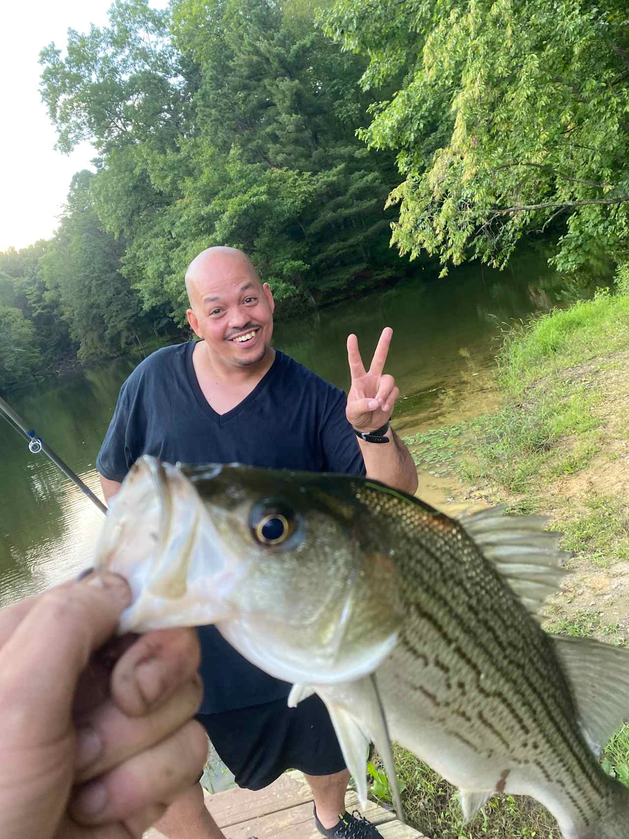 Nice bass caught by our friend who camped on the site next to us