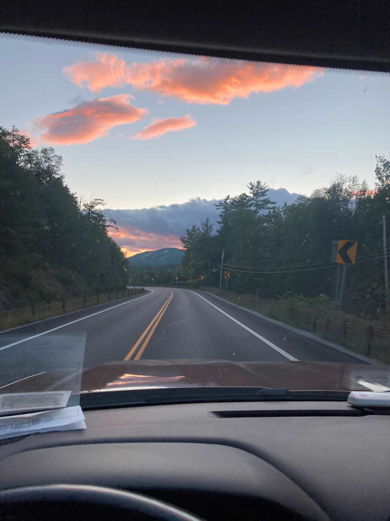 The view driving toward camp on Route 73