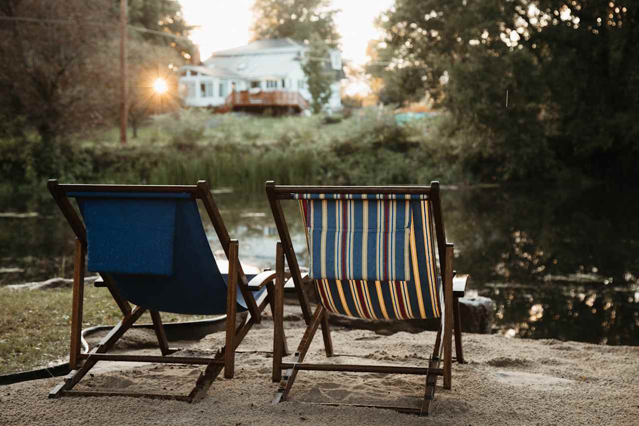 The beach is for all visitors but there's enough seating and water toys for many people to share, the view and sounds of the moving water are easy to enjoy both in or out of the water.