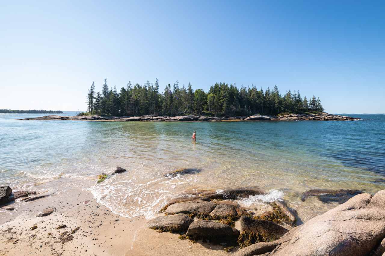 The beach at Barred Island preserve.