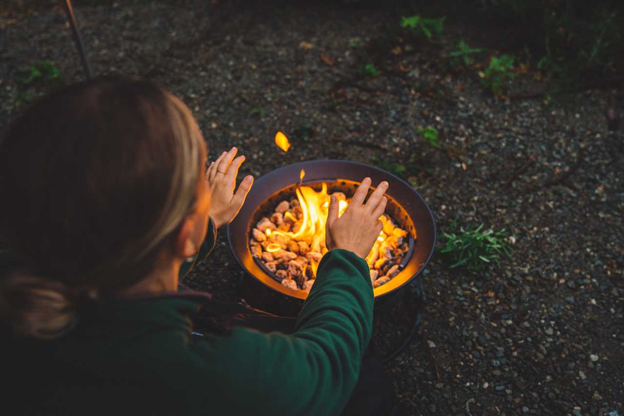 The firepit was a necessity given the weather. 