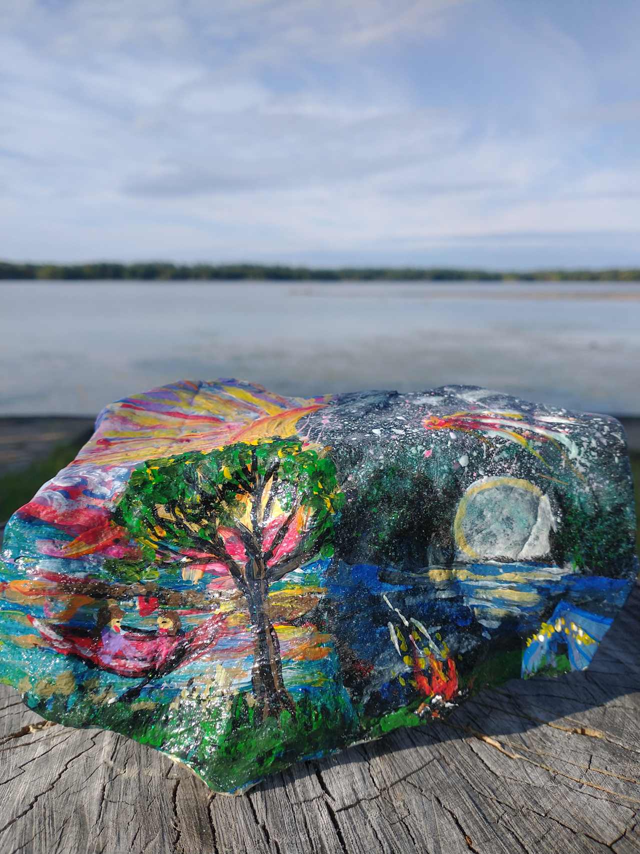 Beautiful hand painted rock from the property by guests Kari and Cassandra!  I was so grateful, what a keepsake. 