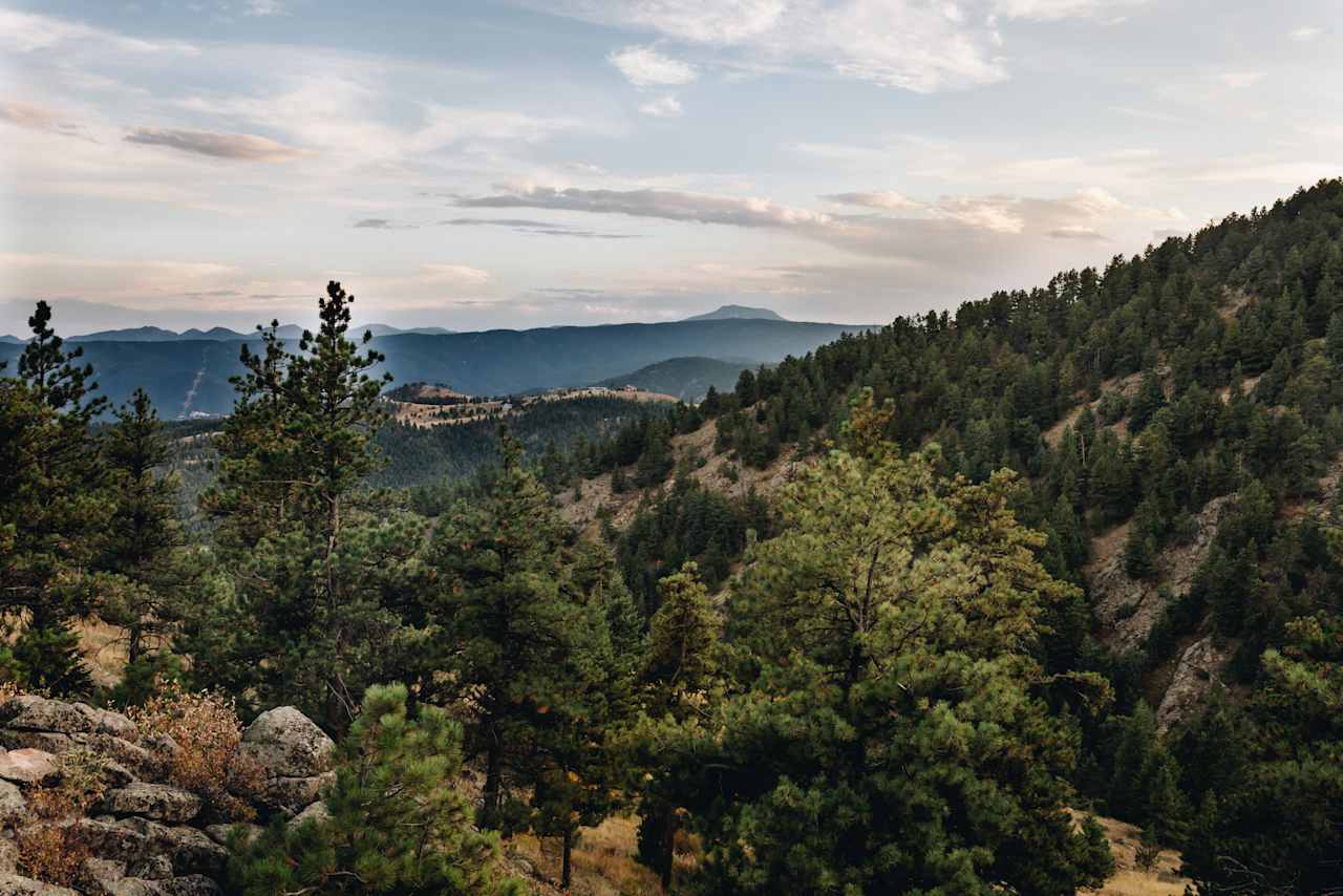 Beautiful views of the mountains and foothills surrounding the area during sunset