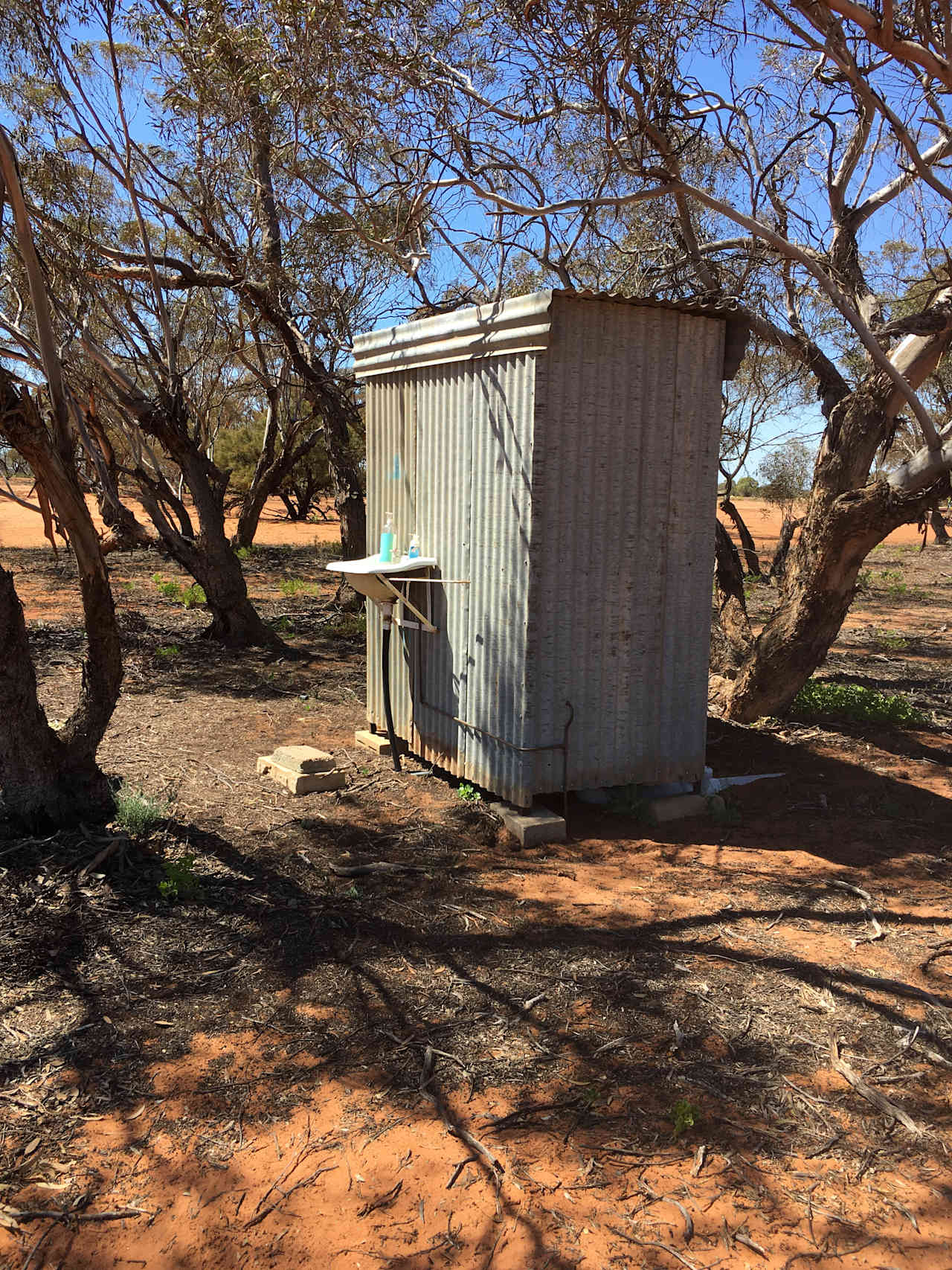 Toilet and sink available for hand-washing