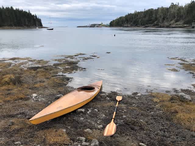 South shore, low tide, wharf in distance