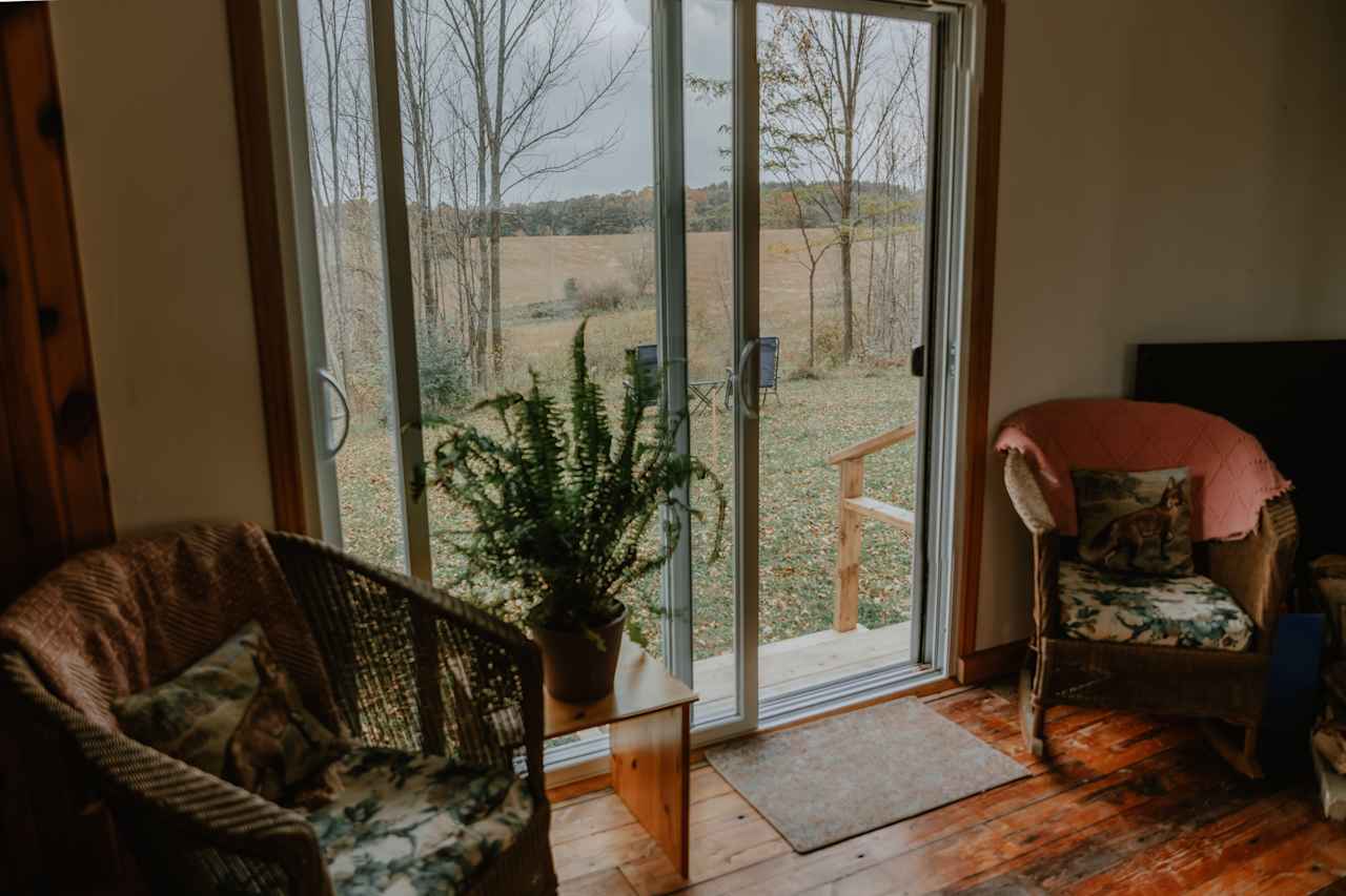 The view out of the sliding patio doors