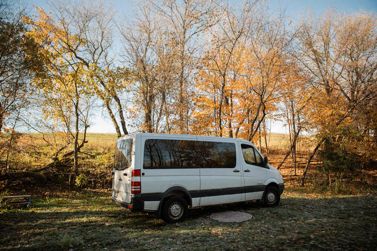 Here is the East side of the campsite area. Beautiful ridge hiding the highway, with a nice line of trees!