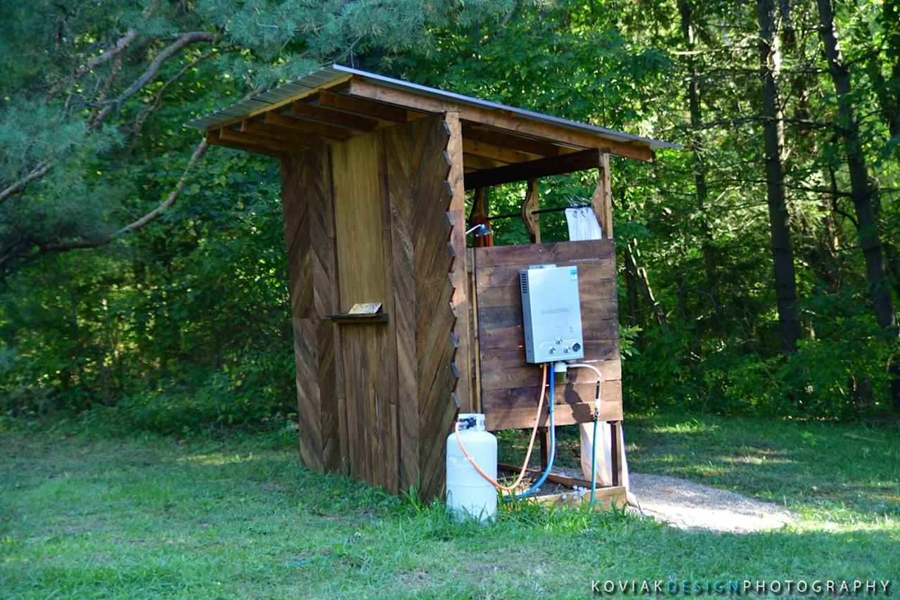 Our three outdoor showers.