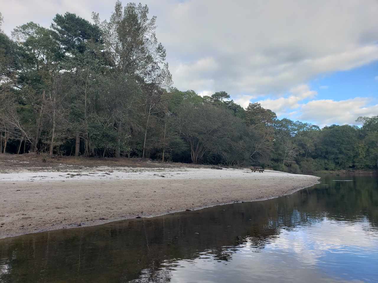 View of sandbar from the water