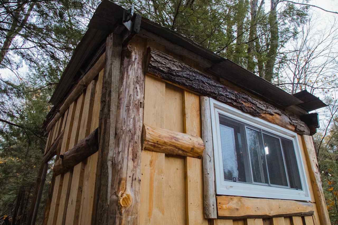 He made it a priority for lots of natural light to get in the cabin so here you see the back window.