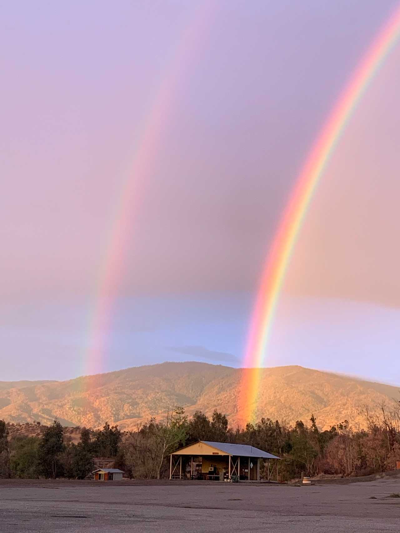 rainbow over the common area/kitchen