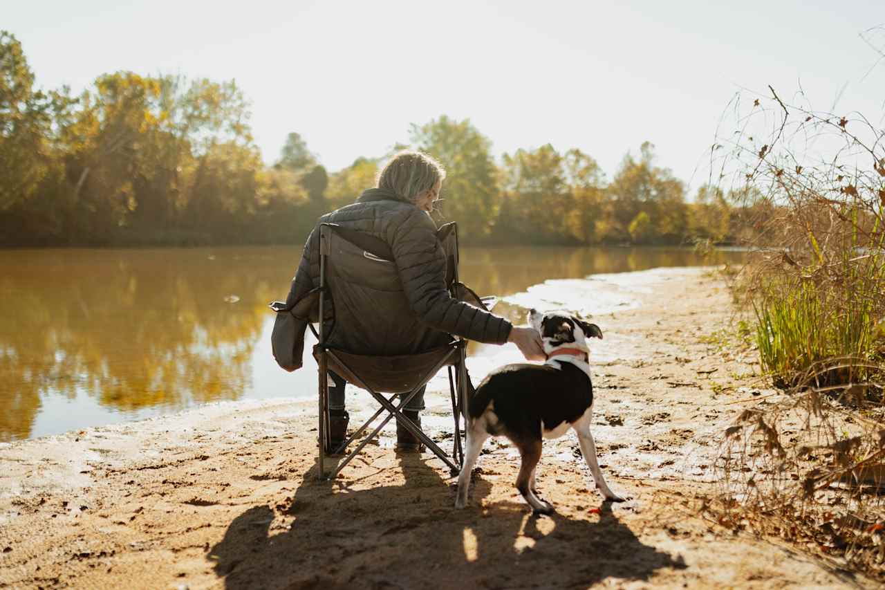 we loved setting up our chairs right on the banks!