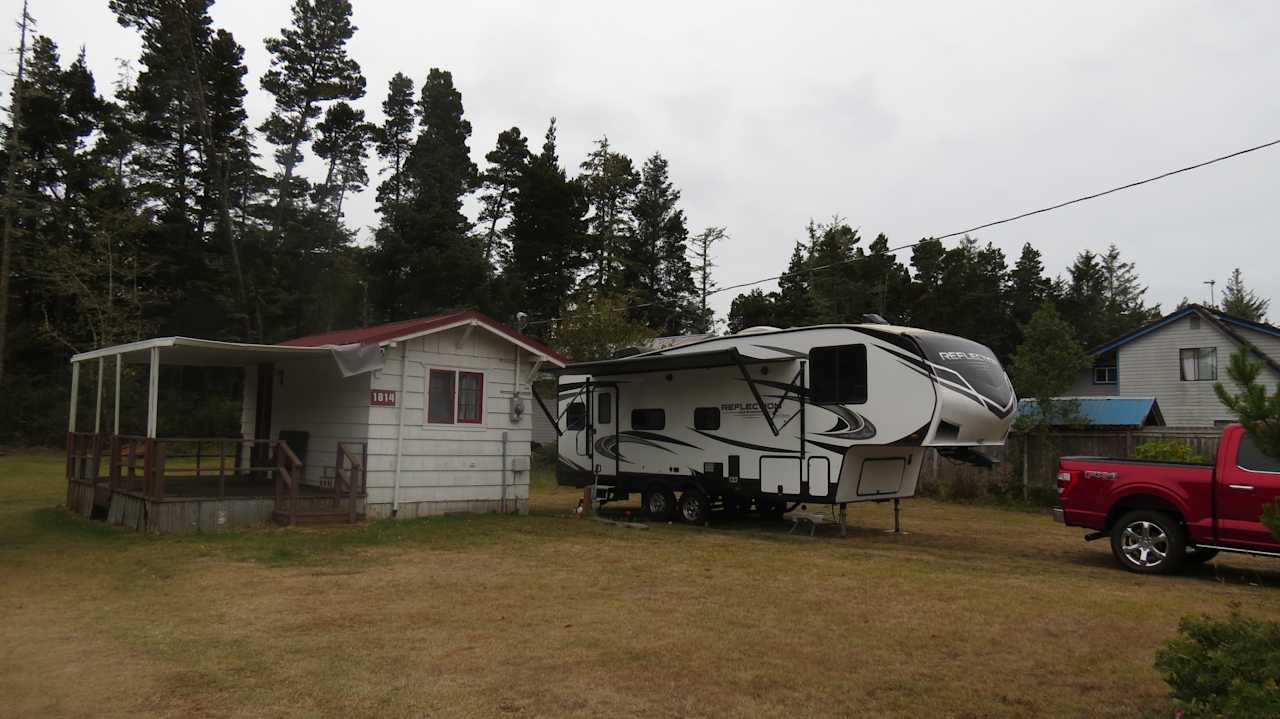 This RV is in site #2. All sites have full hook-ups.