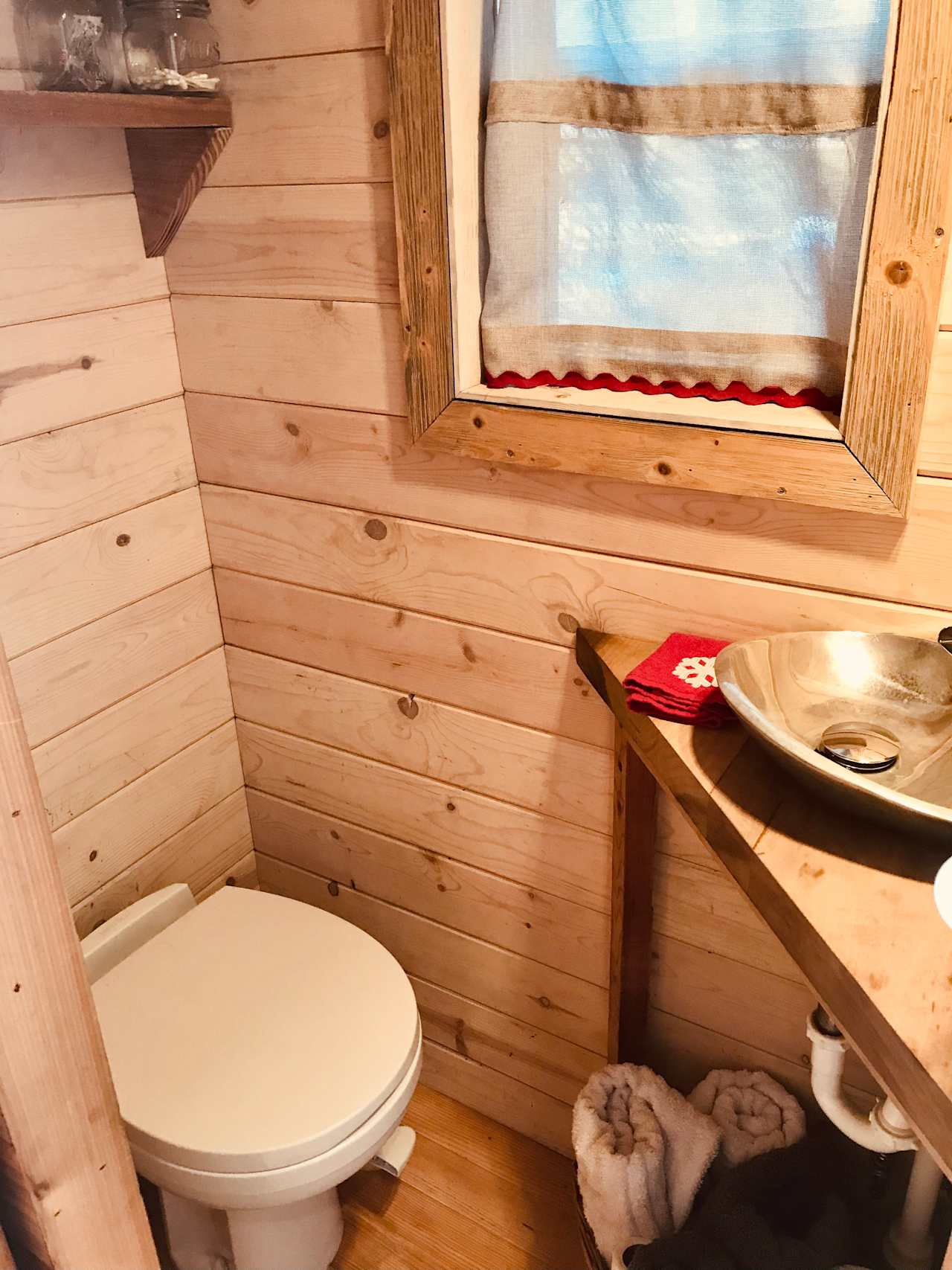 Newly updated to include a residential size RV toilet 
