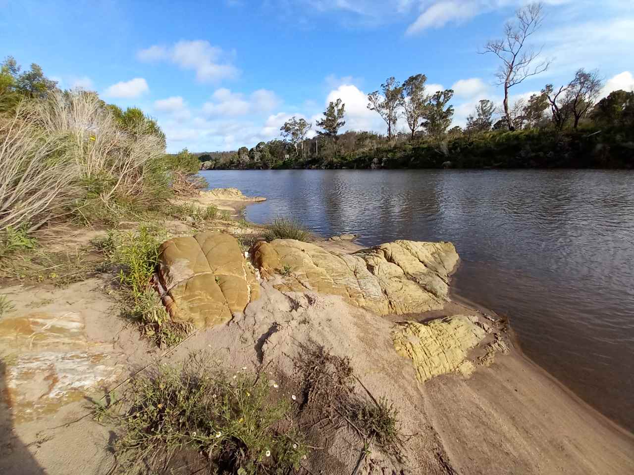 From the beach facing downriver.