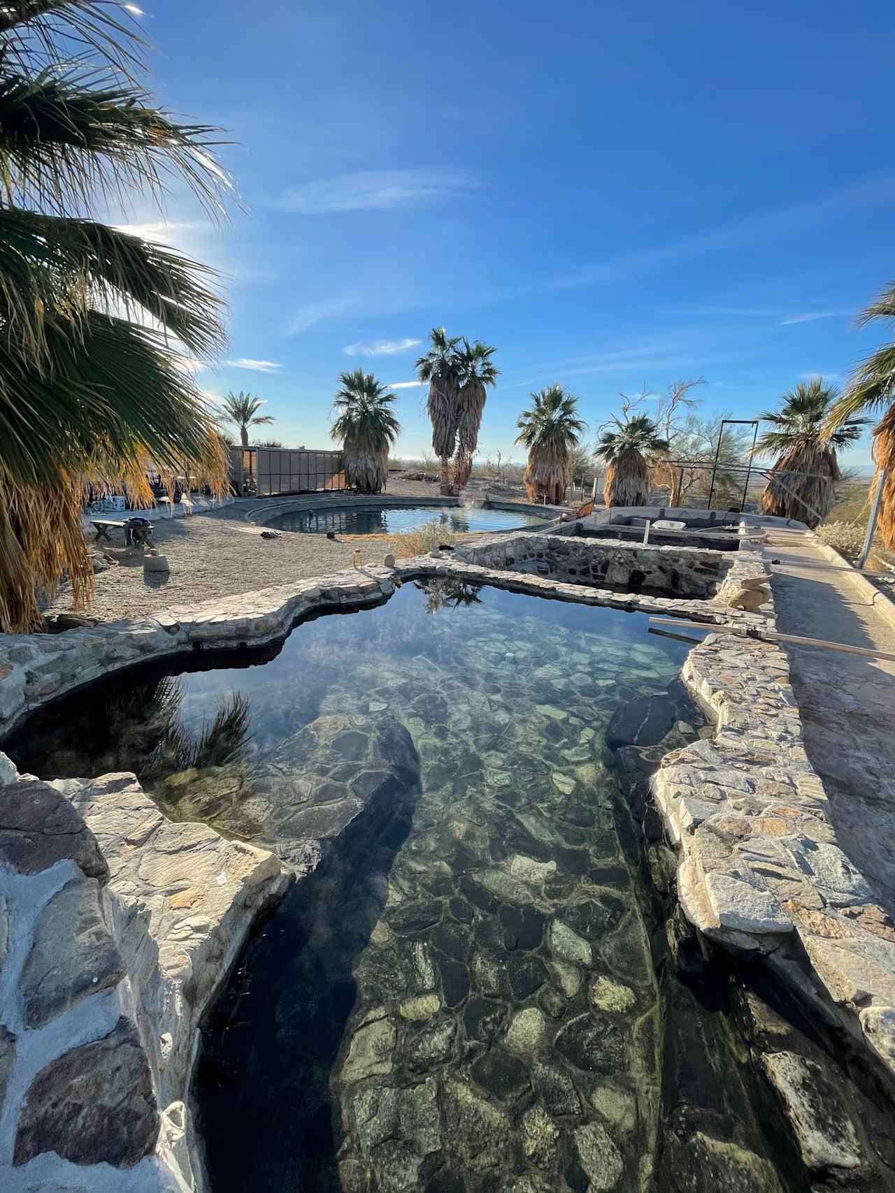 rock tub #1 with the big pool in the background 