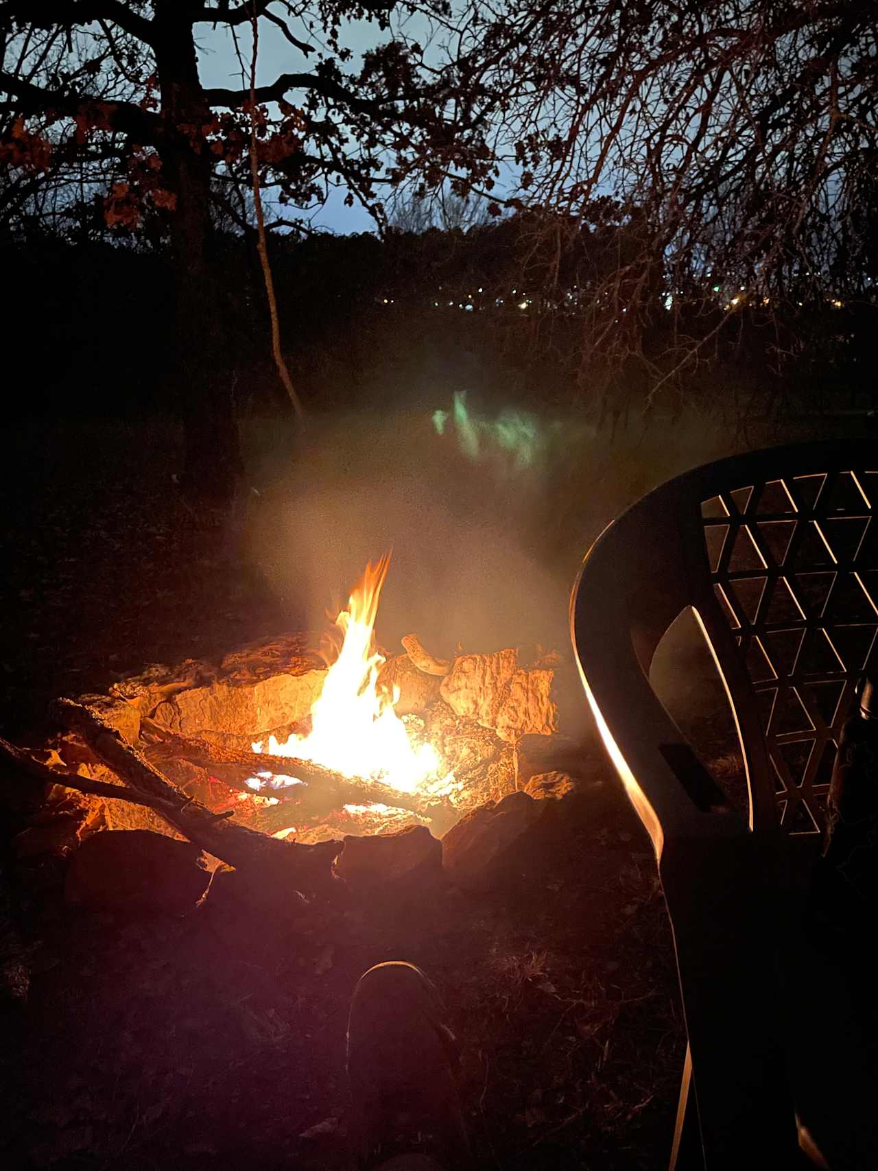 Fire pit at night