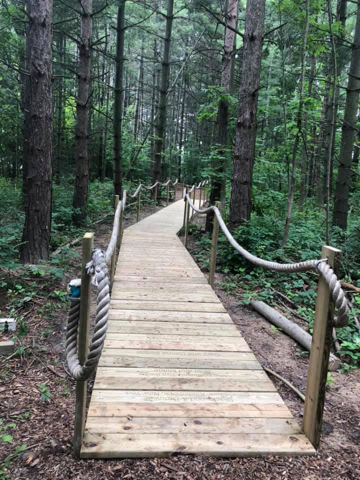 The boardwalk located in the nature trail.  You'll enjoy birds and nature and wildlife on your walk.
