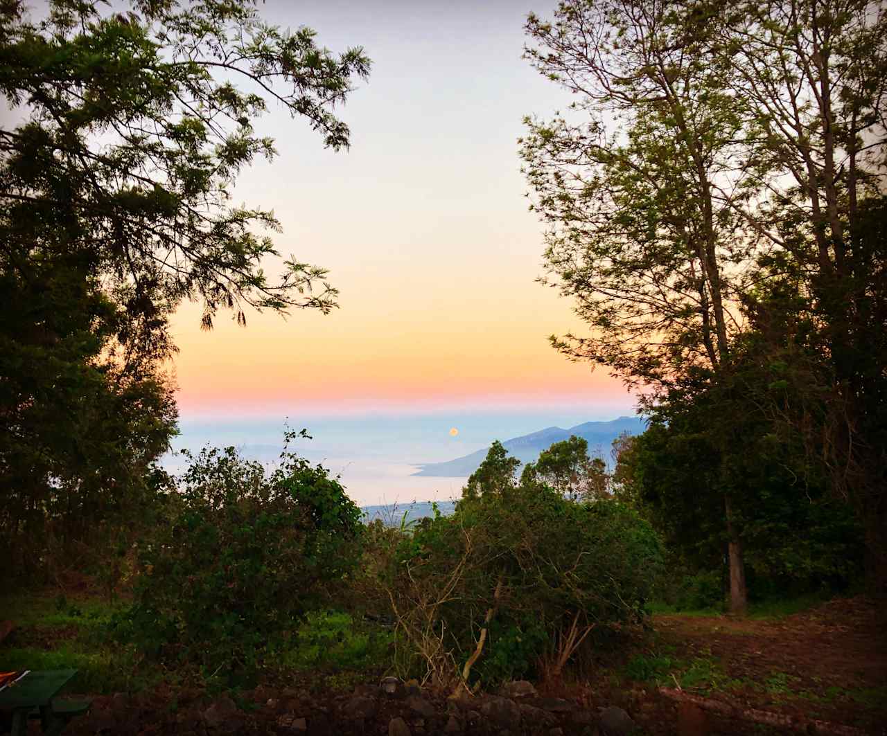 This is the view from cabins 2&3 this was in the morning when the moon was setting