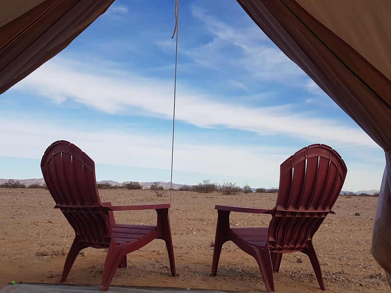 View to the east from inside the tent