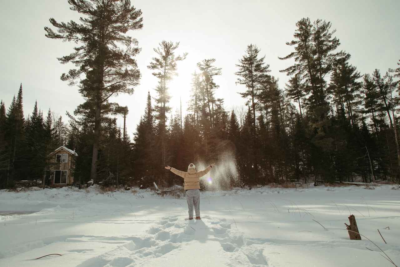 Snowshoeing around the pond was such a treat, probably went on 4 hikes during my time there, hoping to see deer based on all the tracks in the snow!