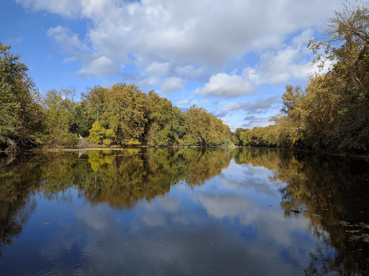 Autumn view from the camp site and picnic area