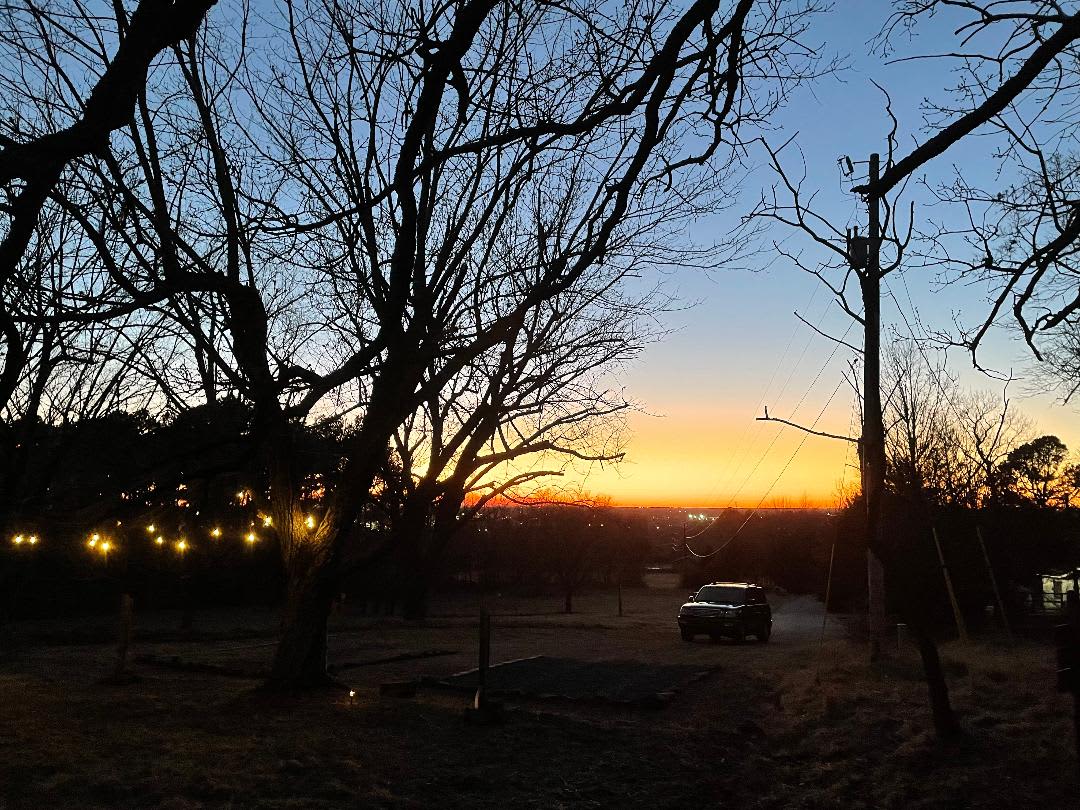 Looking West from RV area at sunset 