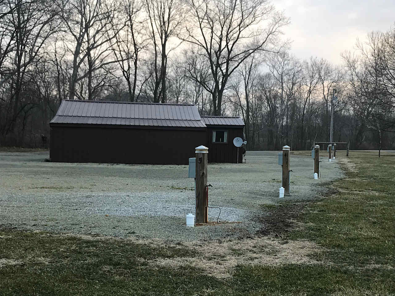 Site #4 is on the backside of Camp Shack.  This photo looks toward the river which is located across the road from the campground.