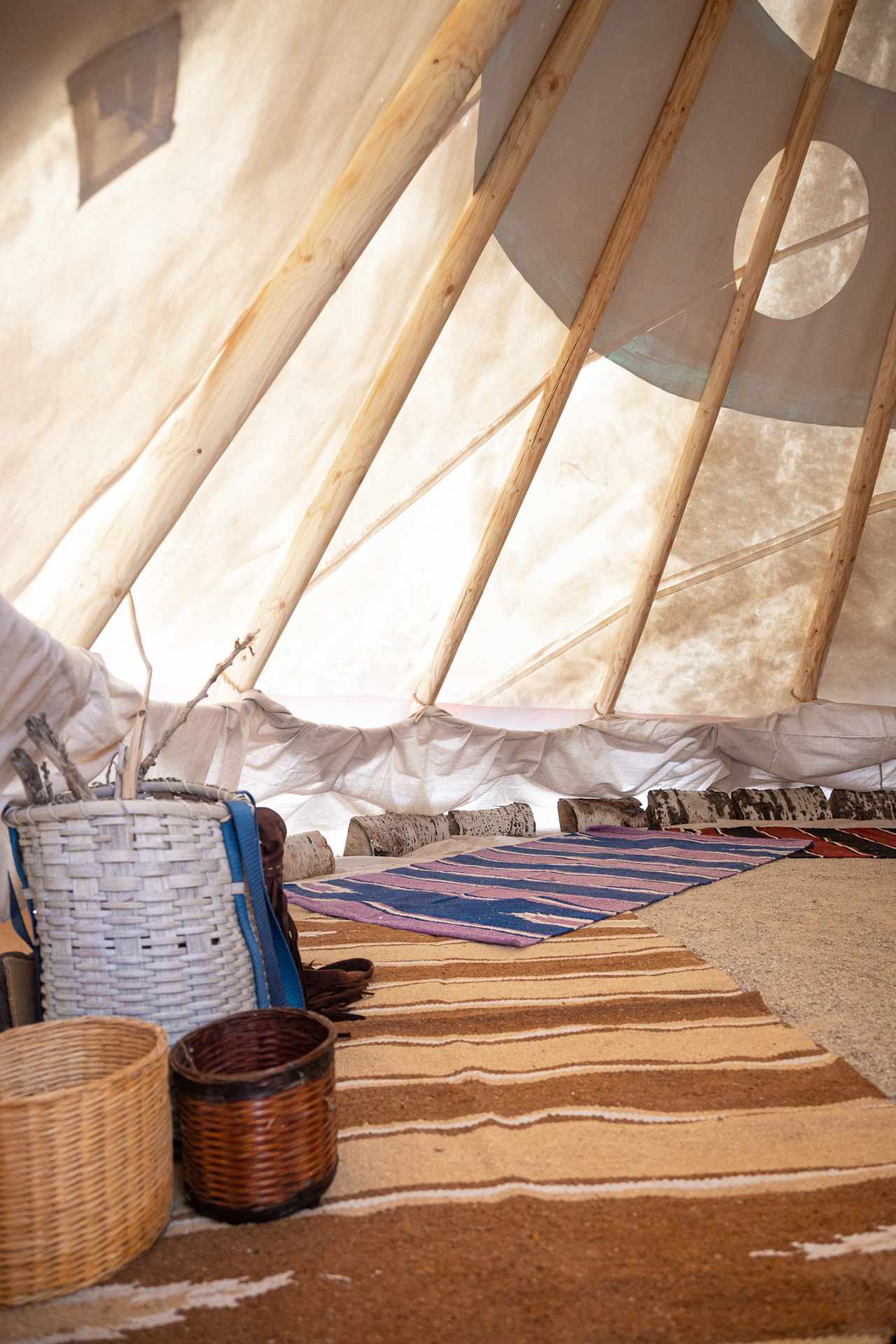 Another photo of the inside of the teepee.