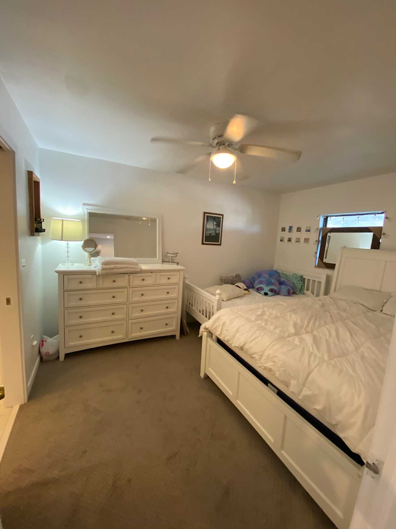 Bedroom with 1 queen. (Image shows a double bed has been removed).   