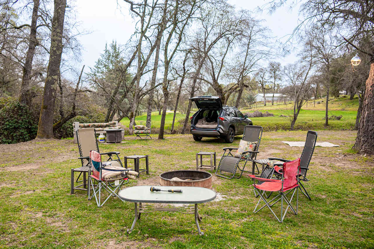 Site Overview - Our Campsite.  We're outfitted our SUV with all things camping and fit right into the site. 