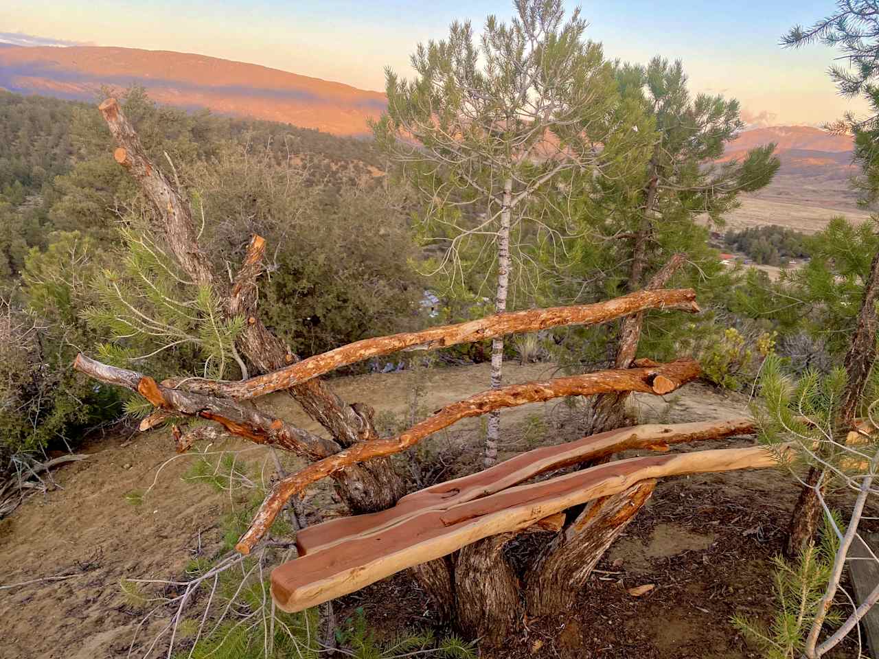 Sunset Bench at the top of Greenleaf Peak. 