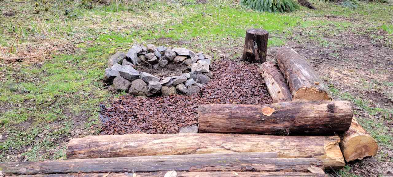 Fire pit at campsite