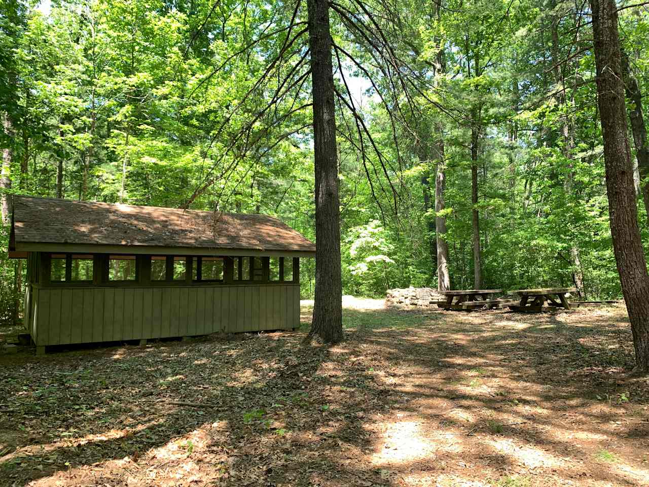 One of the 3 screened cabins